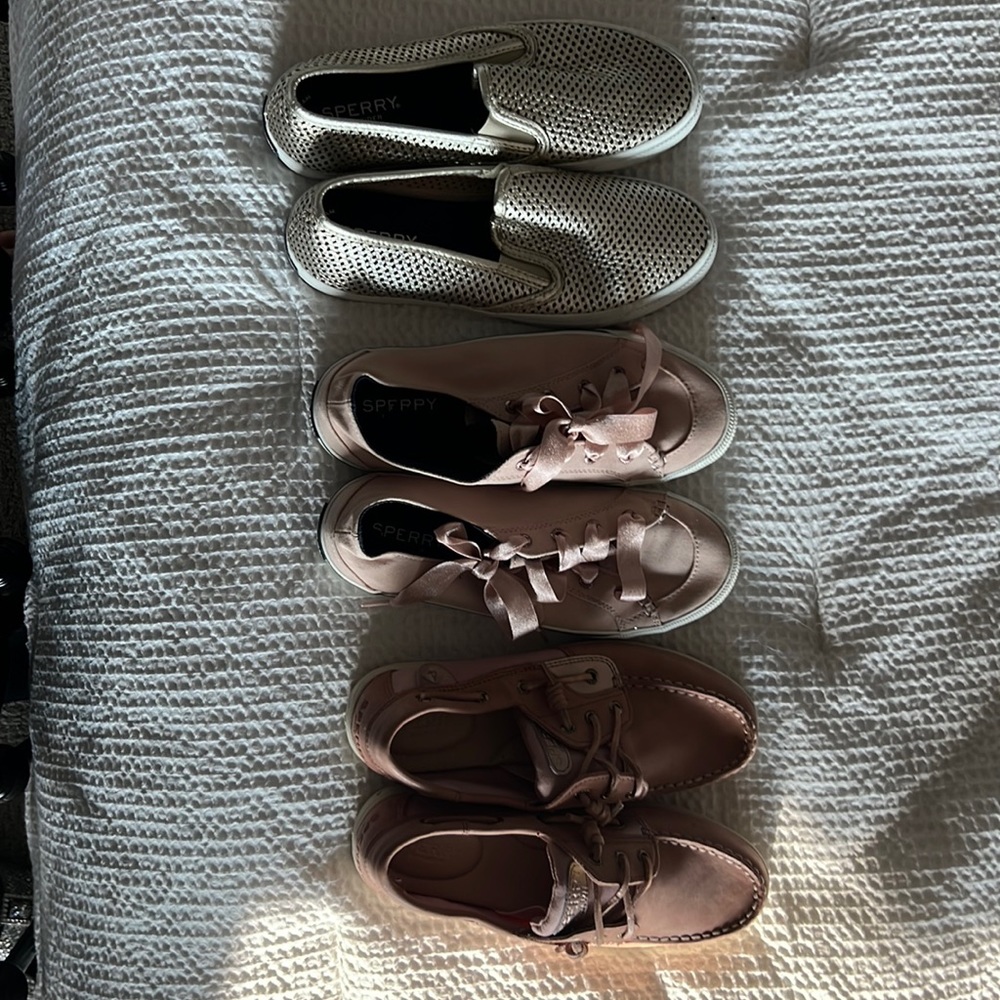 Three pairs sperry boat shoes. brand new